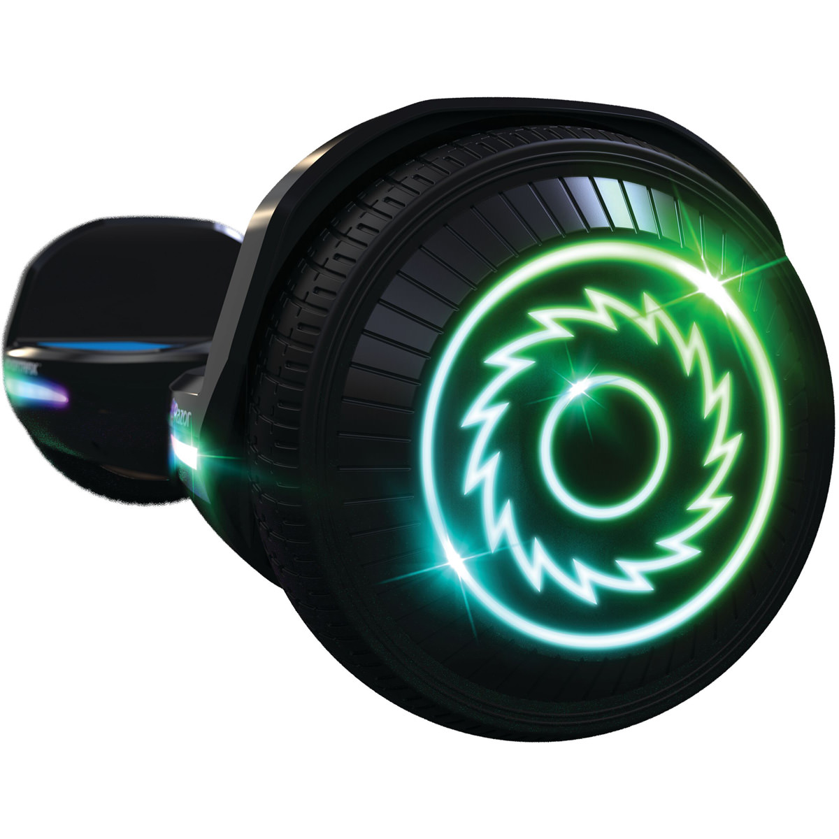 Side view of the wheel on the HoverTrax Black Label